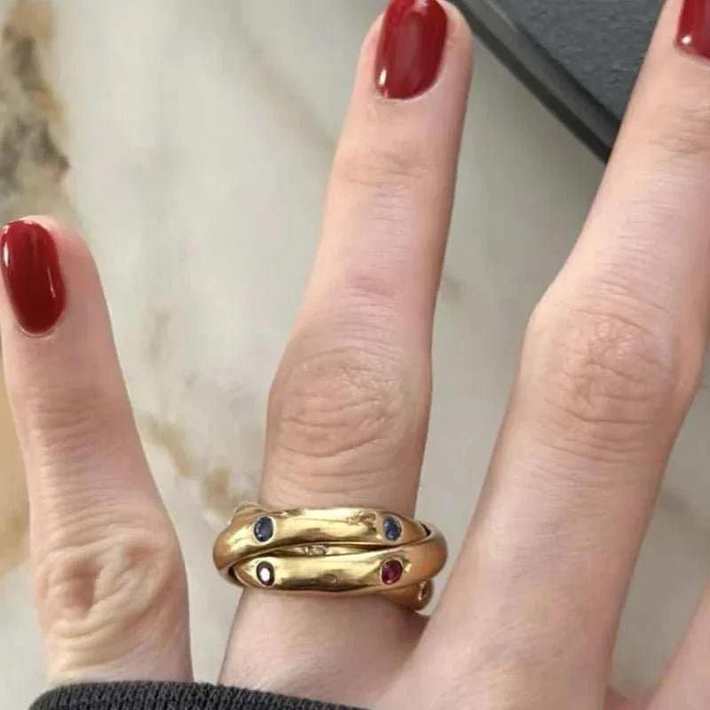 Elegant Trinity Layered Rings