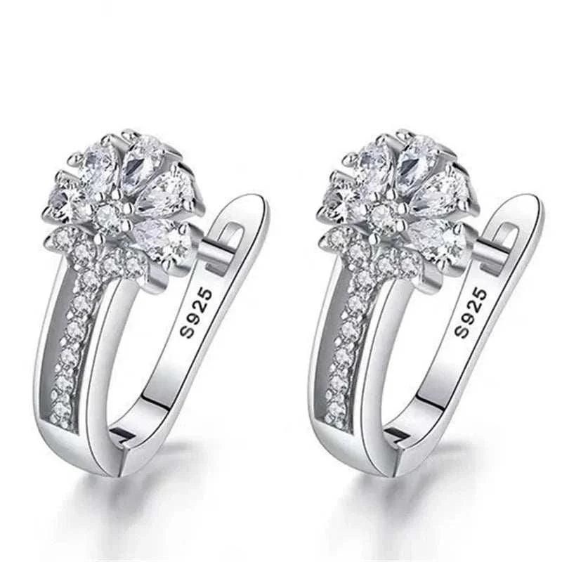 Zircon Crystal Flower Earrings