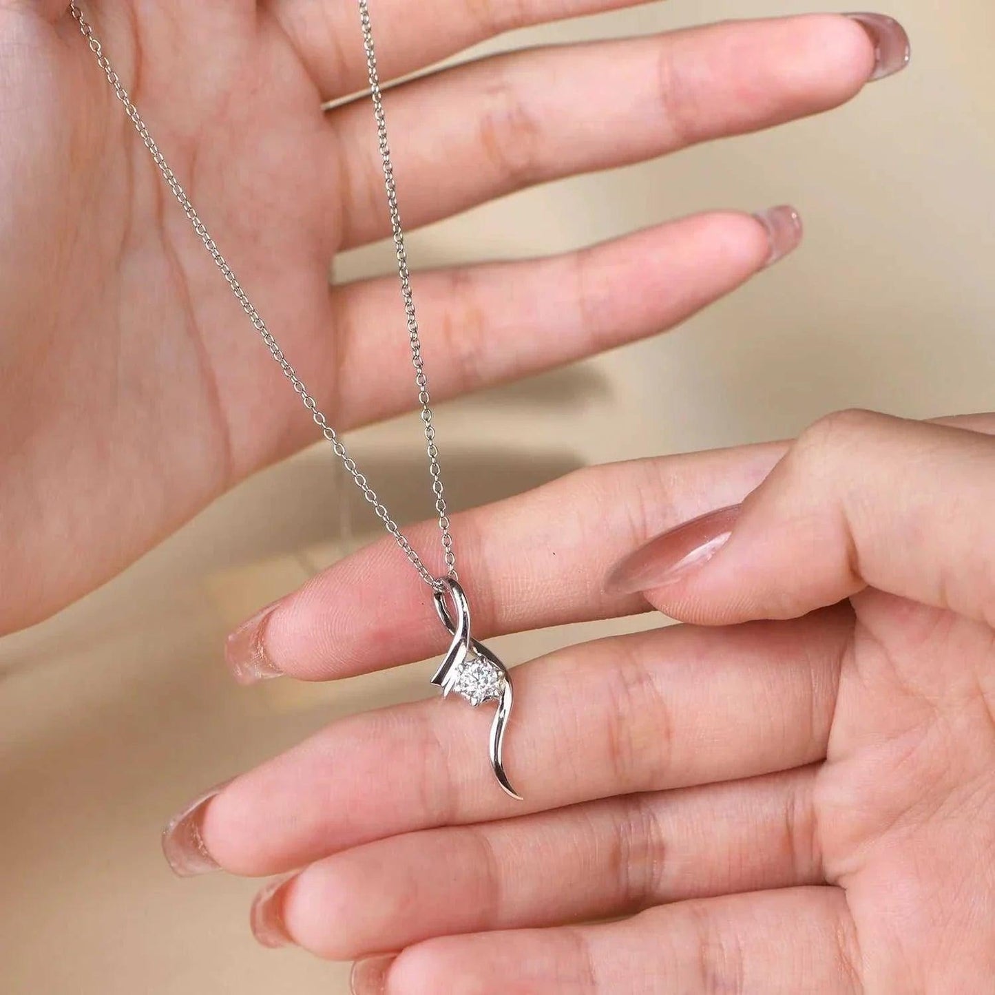 Moissanite Gemstone Silver Pendant Necklace