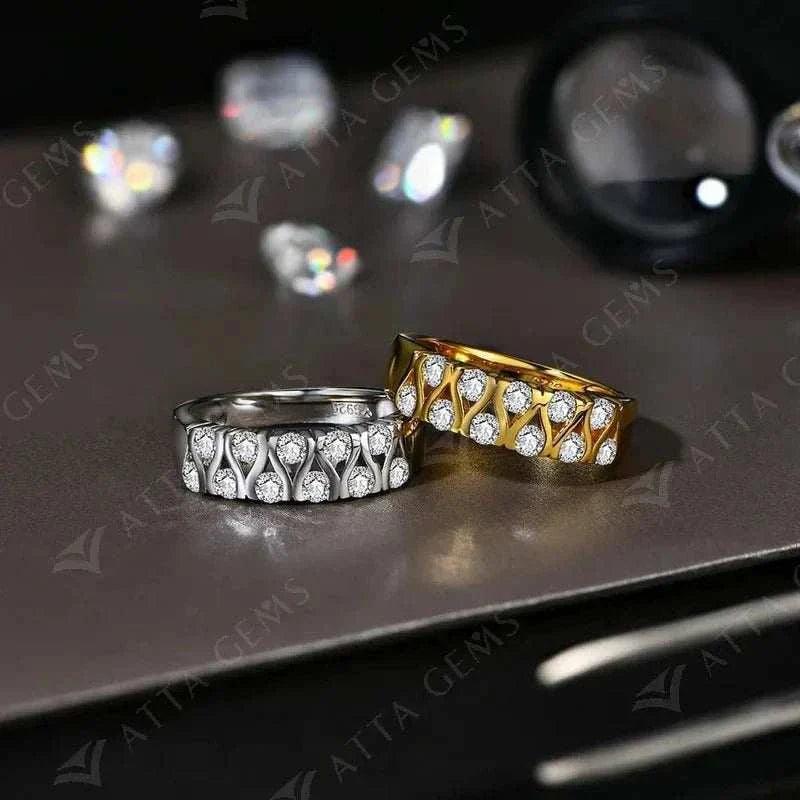 0.66ct Moissanite Solitaire Ring, elegant moissanite band, available in sterling silver or gold, timeless sophistication.