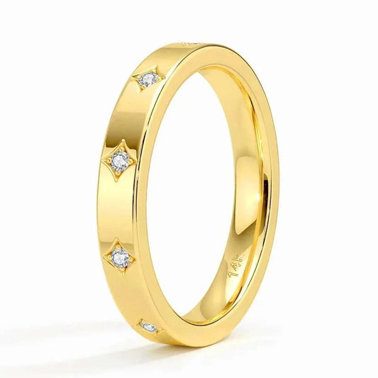 14k Gold Moissanite Luxury Wedding Band for Women with elegant sparkle.