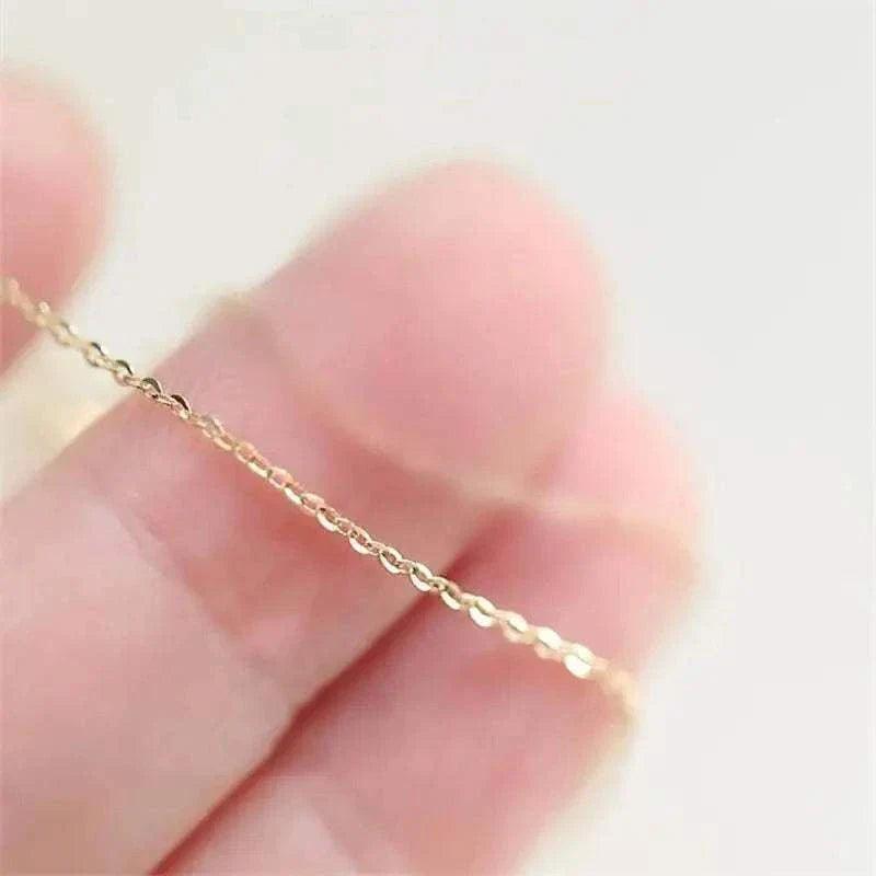14K solid gold timeless minimalist necklace, delicate design, durable shine.