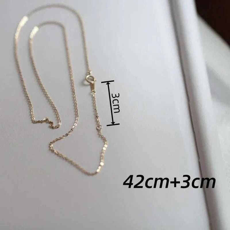 14k solid gold timeless minimalist necklace with adjustable length of 42cm+3cm.