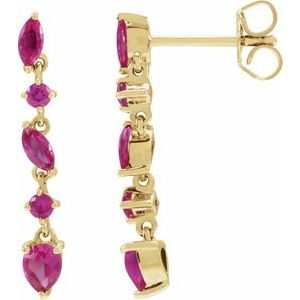 14K Yellow Natural Ruby Earrings - Mila Luxe & Co.