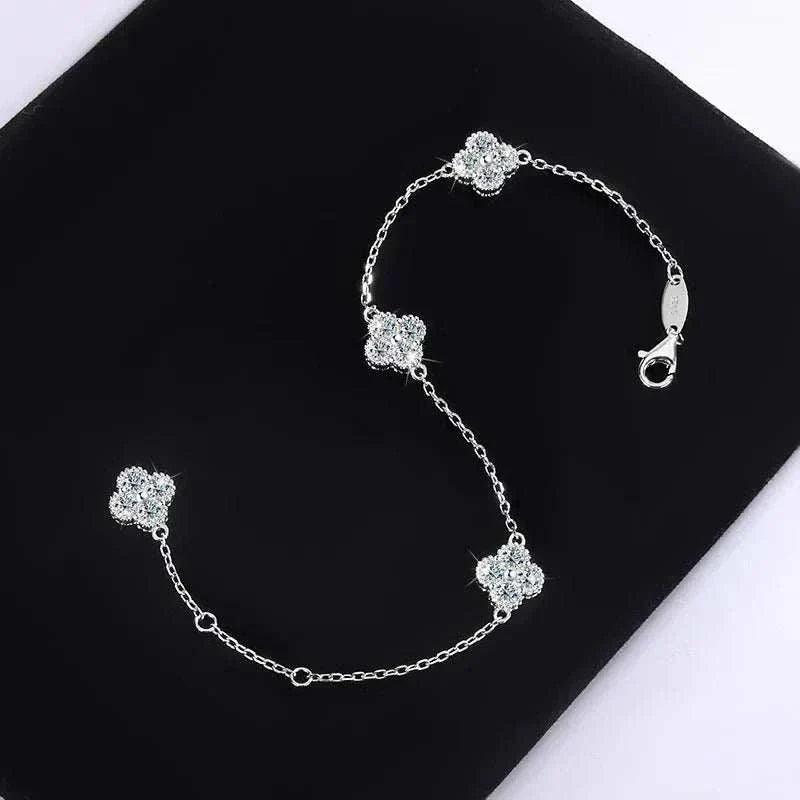 moissanite silver bracelet - elegant sparkle