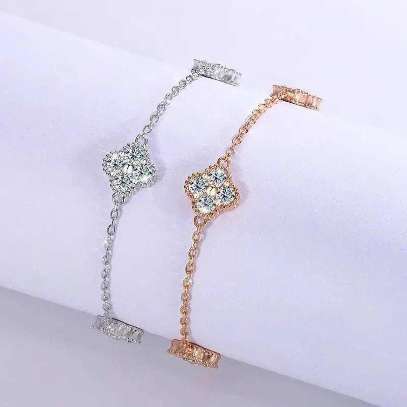 moissanite silver bracelet - elegant sparkle