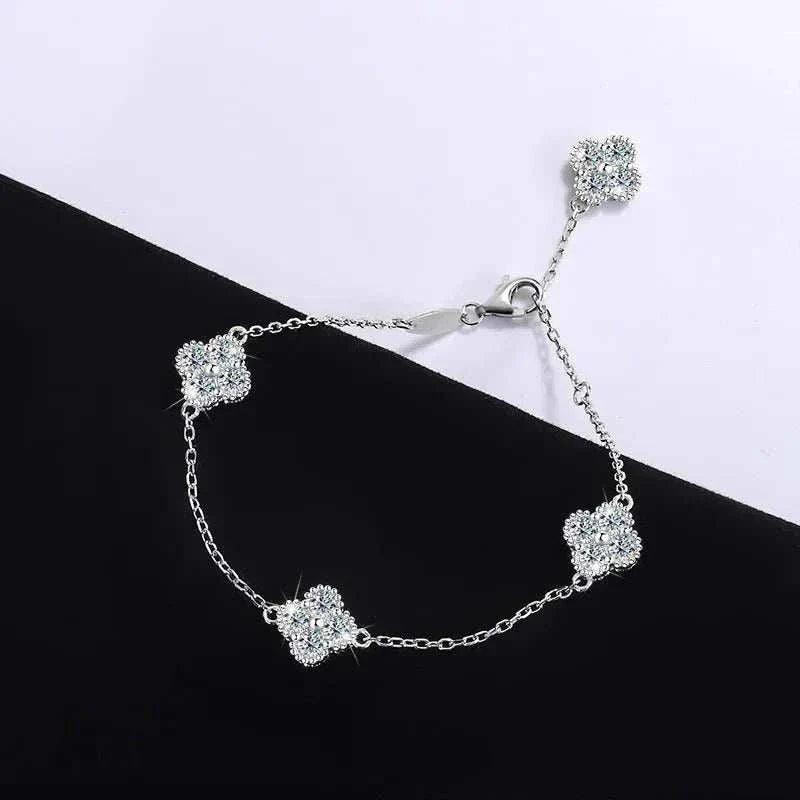 moissanite silver bracelet - elegant sparkle
