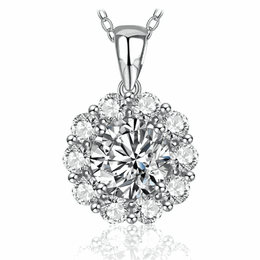 2 Carat Moissanite Diamond Pendant in 925 Sterling Silver – Elegant Jewelry.
