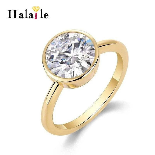 3CT Moissanite Bubble Ring in sterling silver with brilliant cut stone and elegant design.
