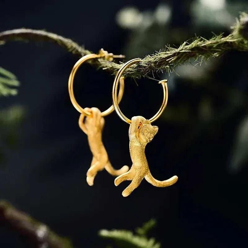 925 Sterling Silver Cat Drop Earrings – Stylish Charm