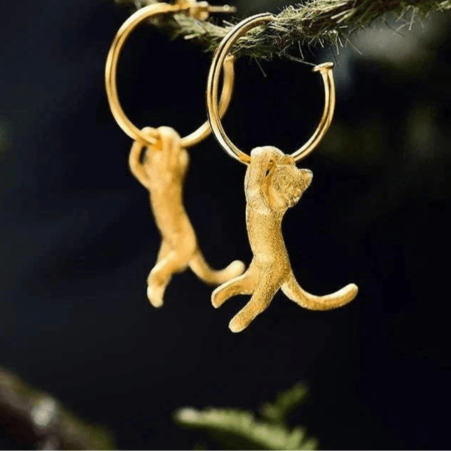 925 Sterling Silver Cat Drop Earrings – Stylish Charm
