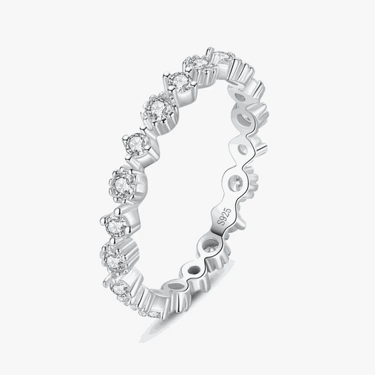 This elegant Simple Stackable Eternity Band Ring is crafted with high-quality materials, ensuring long-lasting durability. The minimalist design allows it to be easi