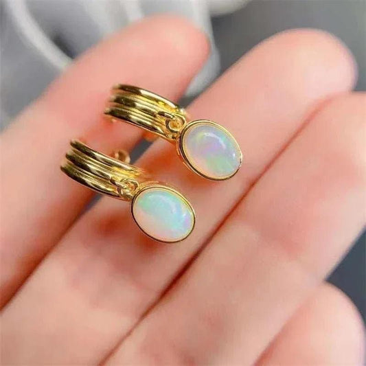 Customizable 100 Natural Opal Earrings