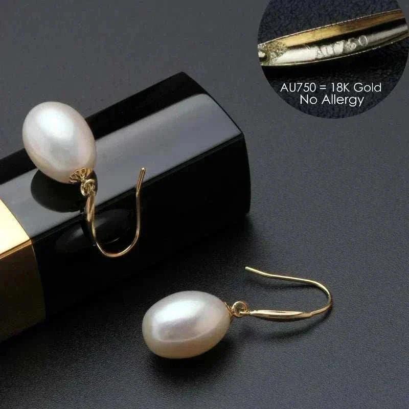 elegant 18k gold & freshwater pearl set