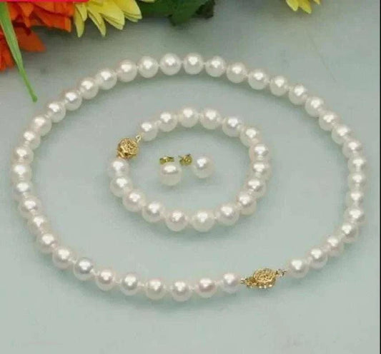 elegant 9-10mm akoya pearl jewelry set 14k gold