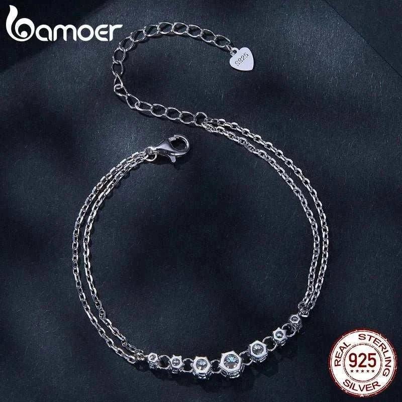Elegant adjustable moissanite bracelet made from 925 sterling silver, featuring a gradient mosaic design with moissanite stones.