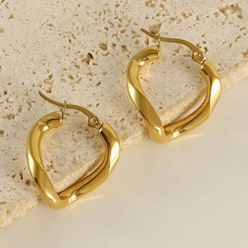 elegant irregular gold earrings – unique design