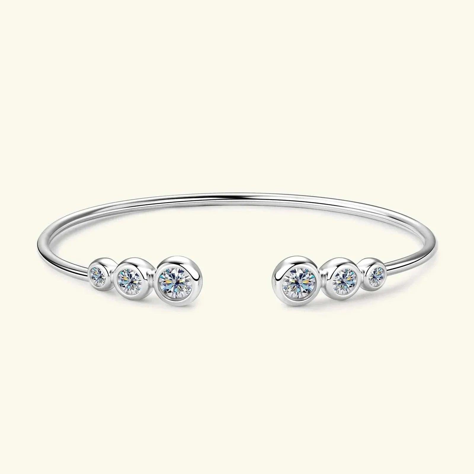 Elegant Moissanite Bracelet in 925 Silver featuring sparkling stones and classic design.
