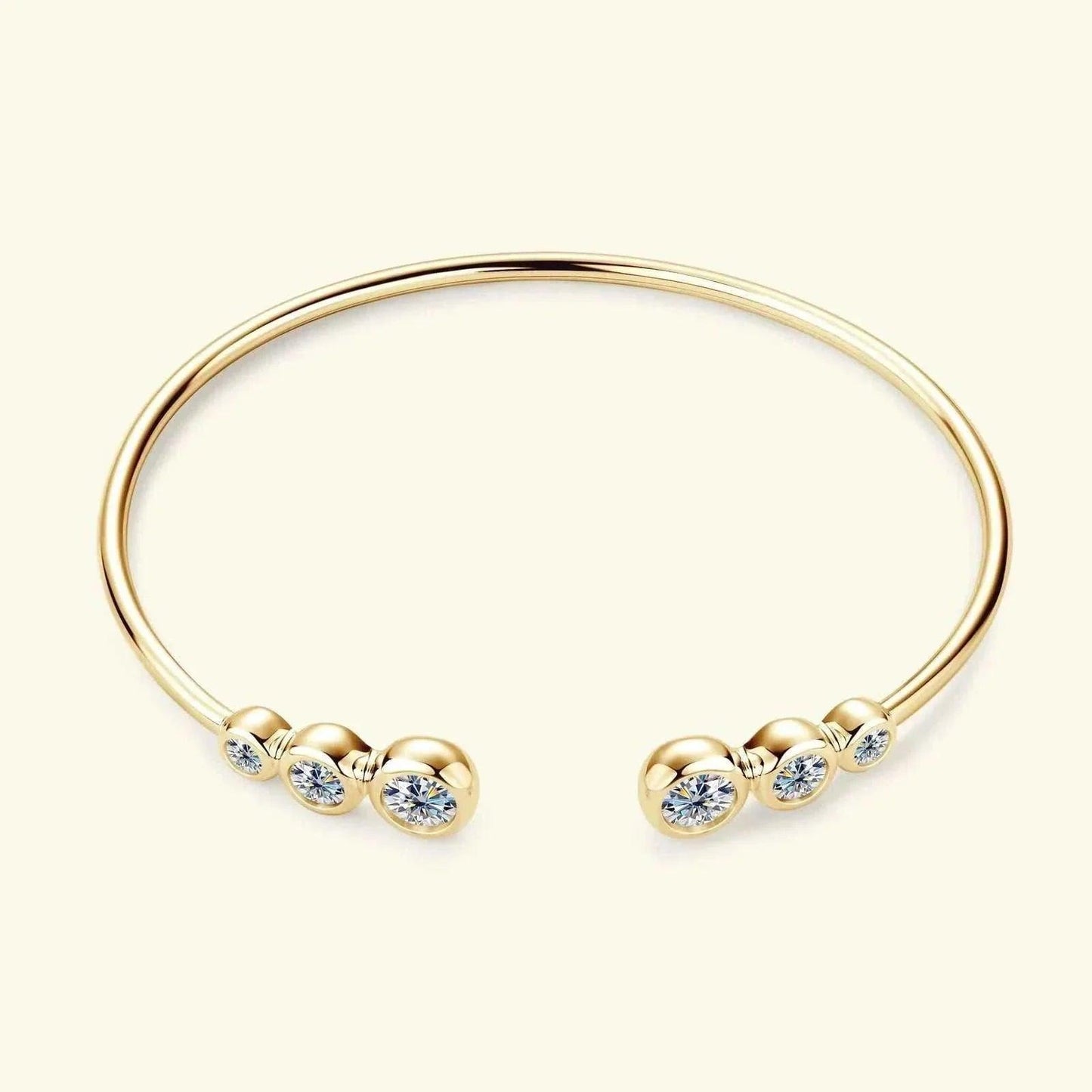 Elegant Moissanite Bracelet in 925 Silver showcasing sparkling moissanite stones on a sleek silver band.