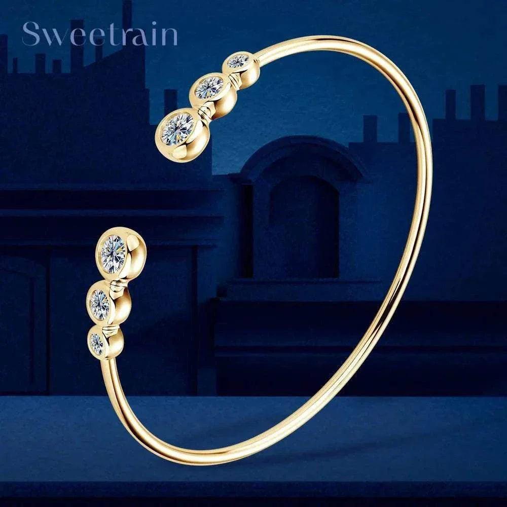 Elegant Moissanite Bracelet in 925 Silver with Sparkling Stones