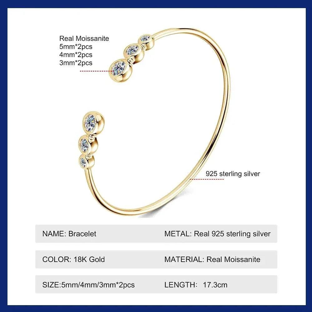 Elegant moissanite bracelet in 925 sterling silver with sparkling stones.