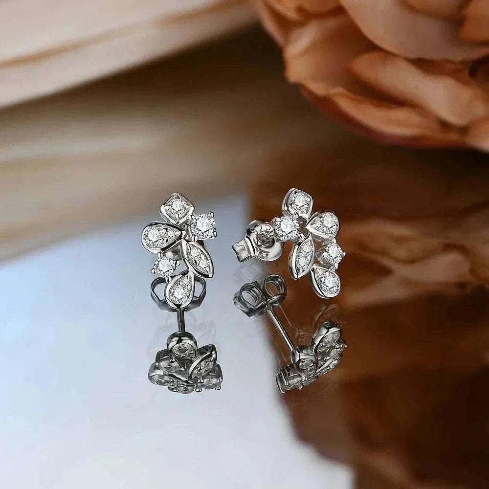 elegant moissanite diamond stud earrings - 925 silver