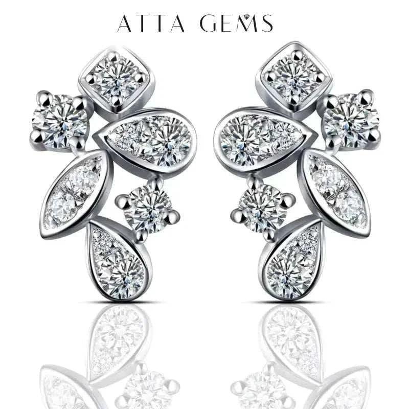 elegant moissanite diamond stud earrings - 925 silver