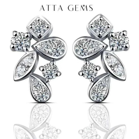 elegant moissanite diamond stud earrings - 925 silver