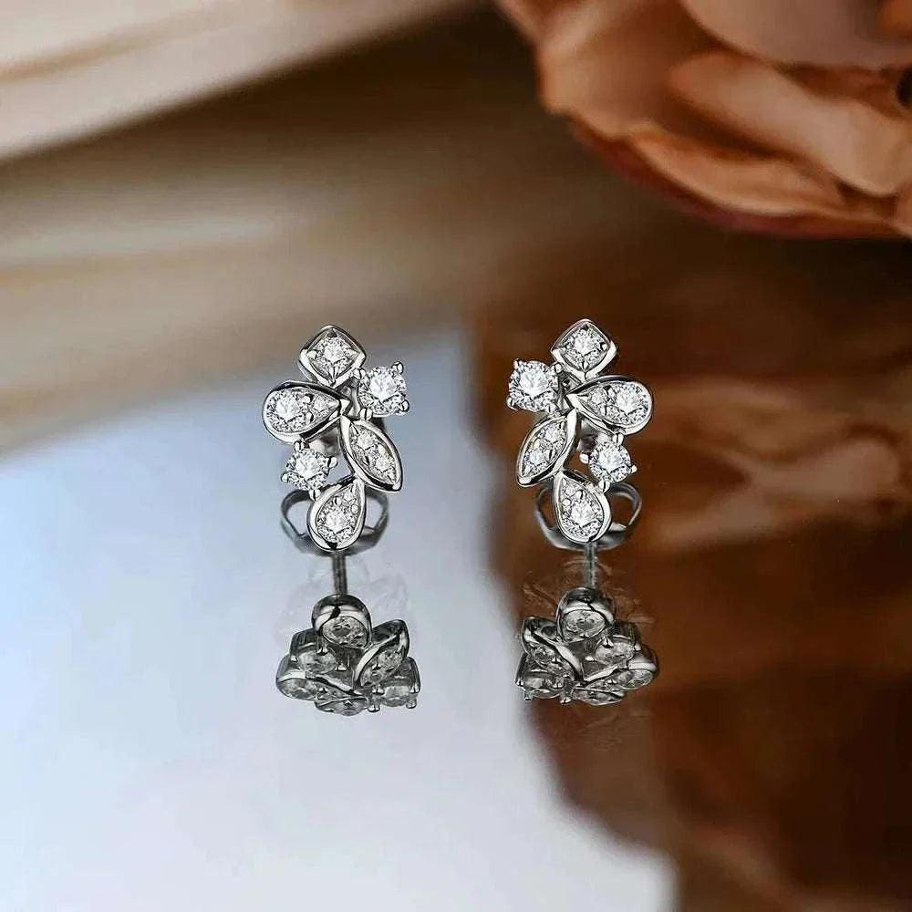 elegant moissanite diamond stud earrings - 925 silver