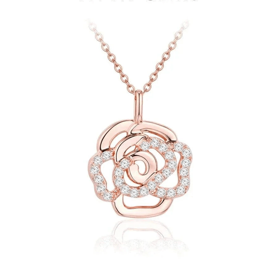 Elegant moissanite flower necklace in sterling silver by ATTAGEMS.