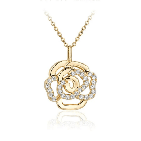 Elegant Moissanite Flower Necklace in Sterling Silver by ATTAGEMS, featuring a dazzling floral design with brilliant gemstones.