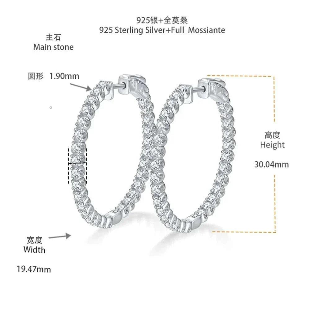 Elegant Moissanite Hoop Earrings – 925 Silver Love
