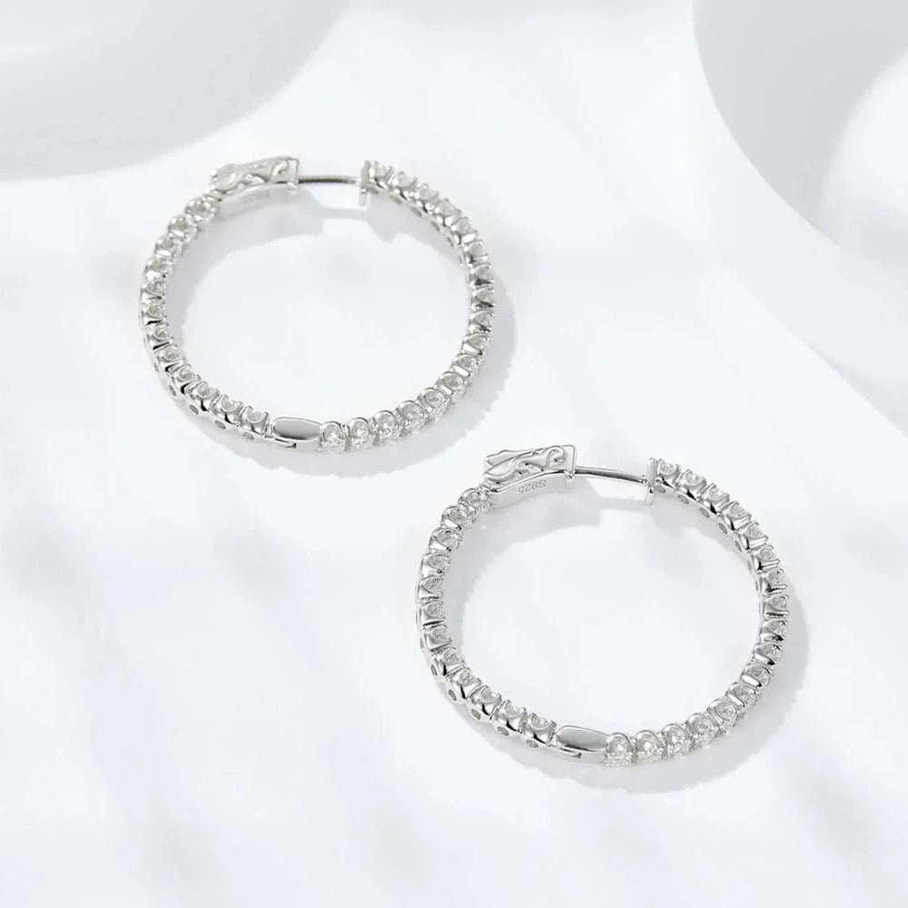 Elegant Moissanite Hoop Earrings – 925 Silver Love