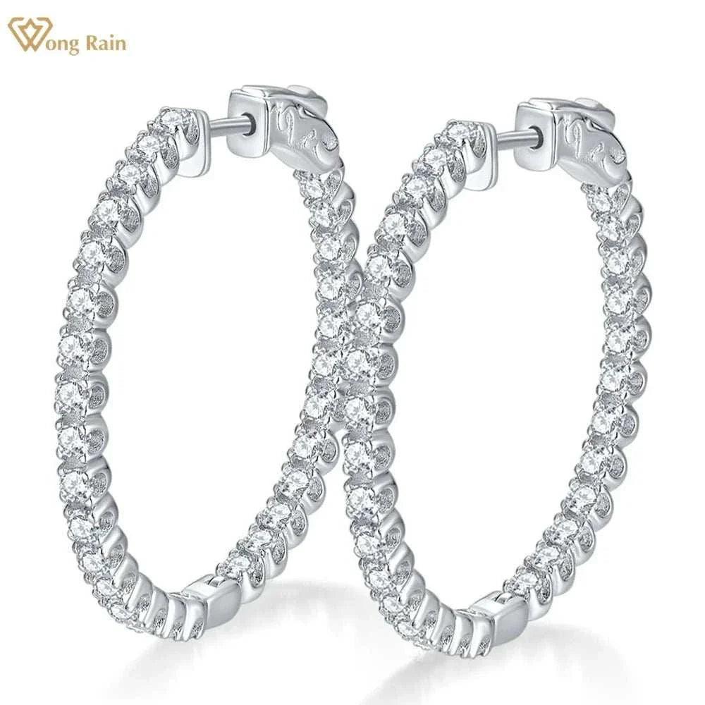 Elegant Moissanite Hoop Earrings – 925 Silver Love