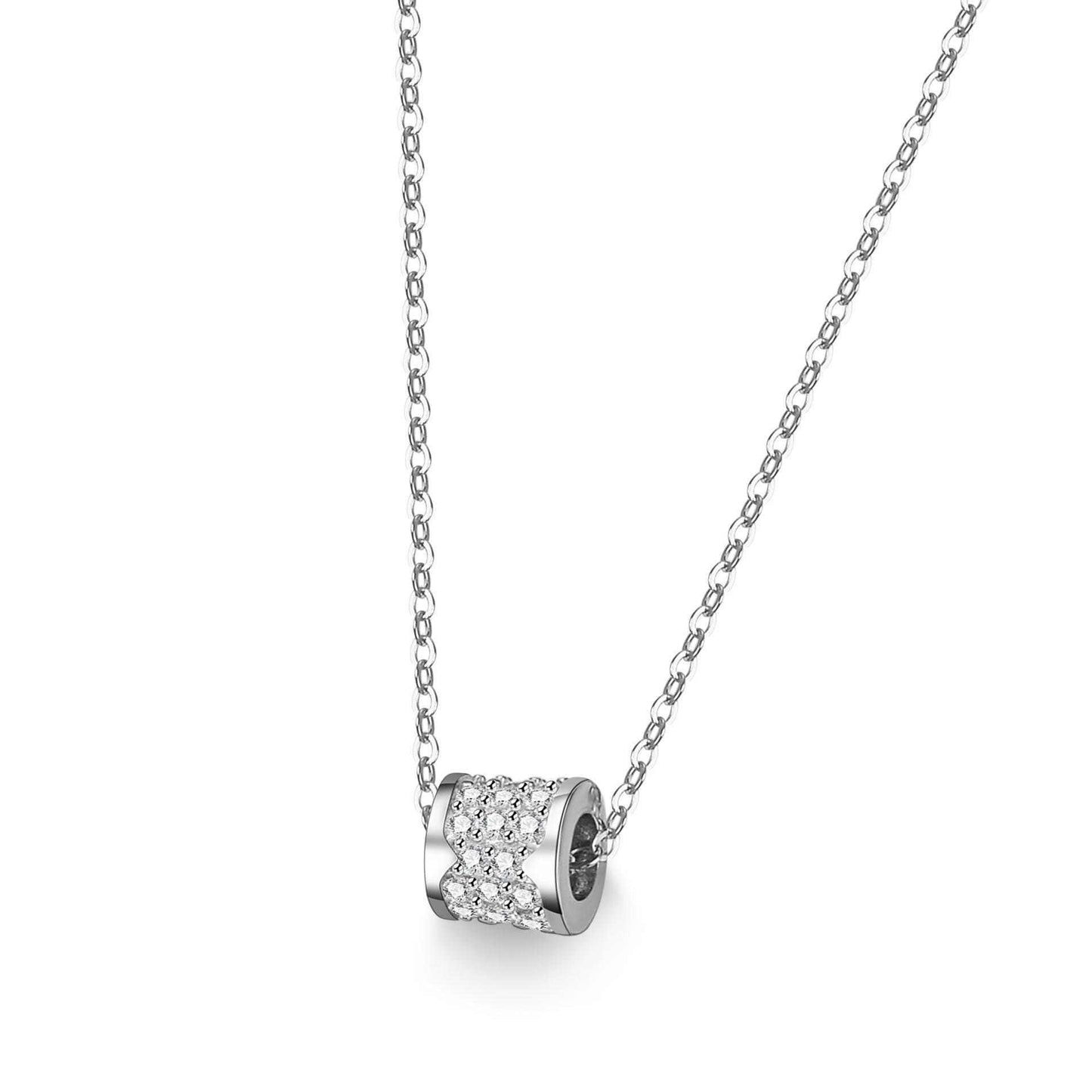 Elegant moissanite sterling silver necklace with oval charm, premium 925 silver, adjustable length.