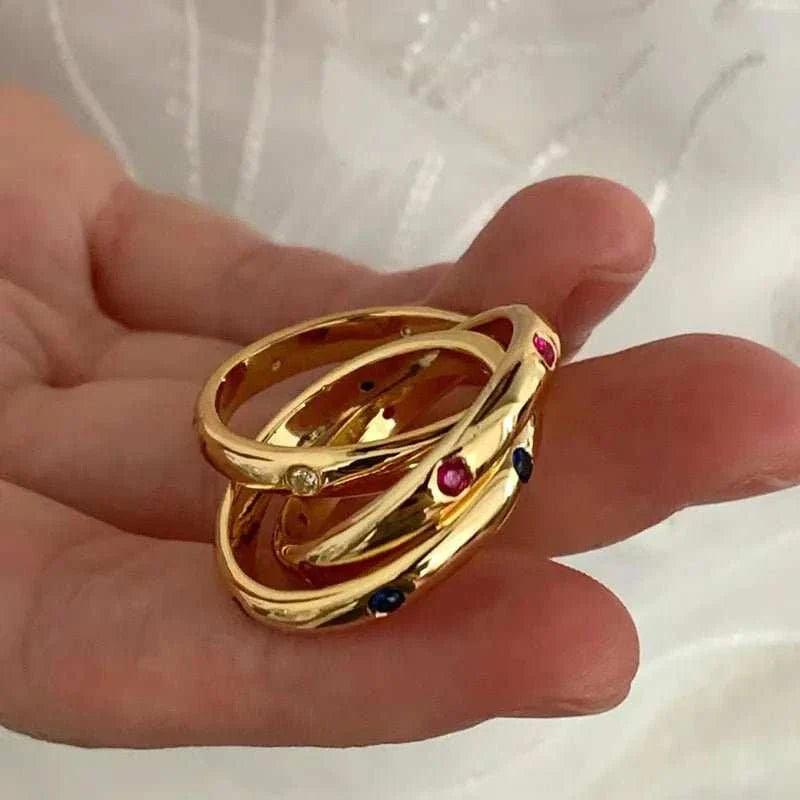 Elegant Trinity Layered Rings