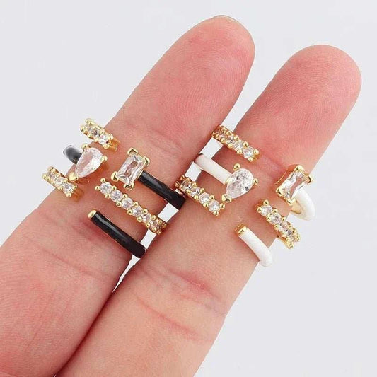 These enamel colorful rings are expertly crafted to add a touch of color and vibrancy to any outfit. Made with high-quality enamel, these rings are durable and long-