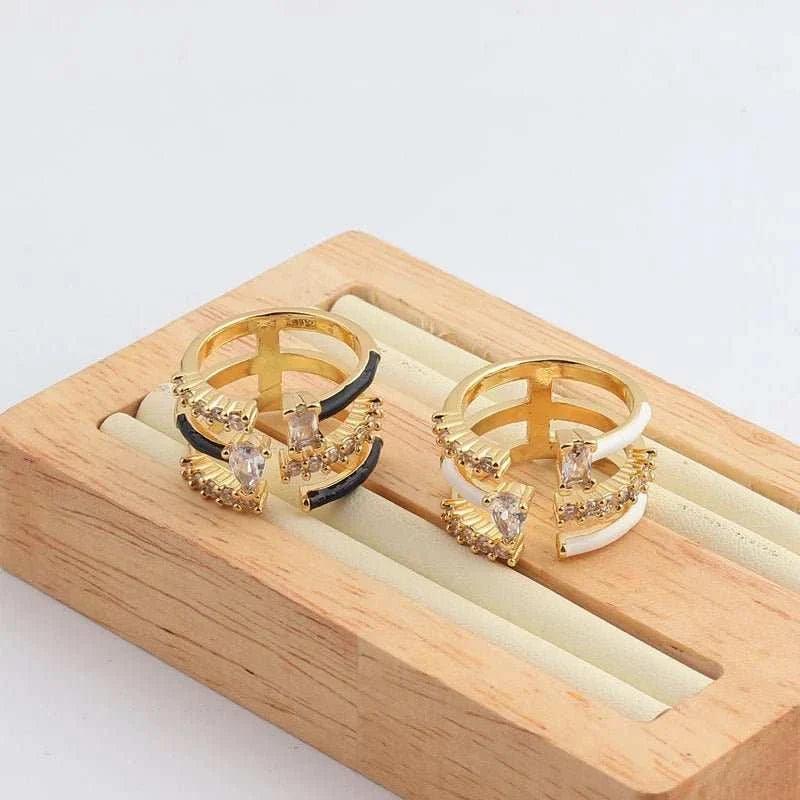 These enamel colorful rings are expertly crafted to add a touch of color and vibrancy to any outfit. Made with high-quality enamel, these rings are durable and long-