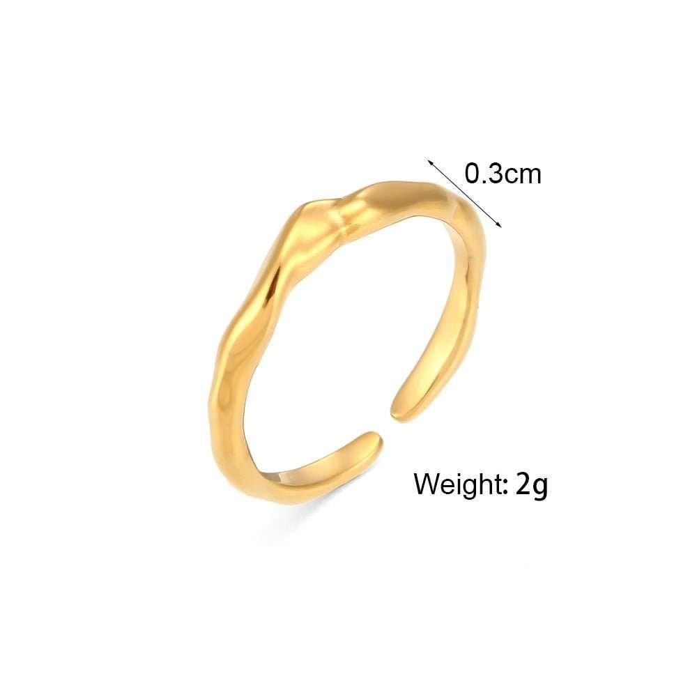 Light Geometric Bamboo Design Ring