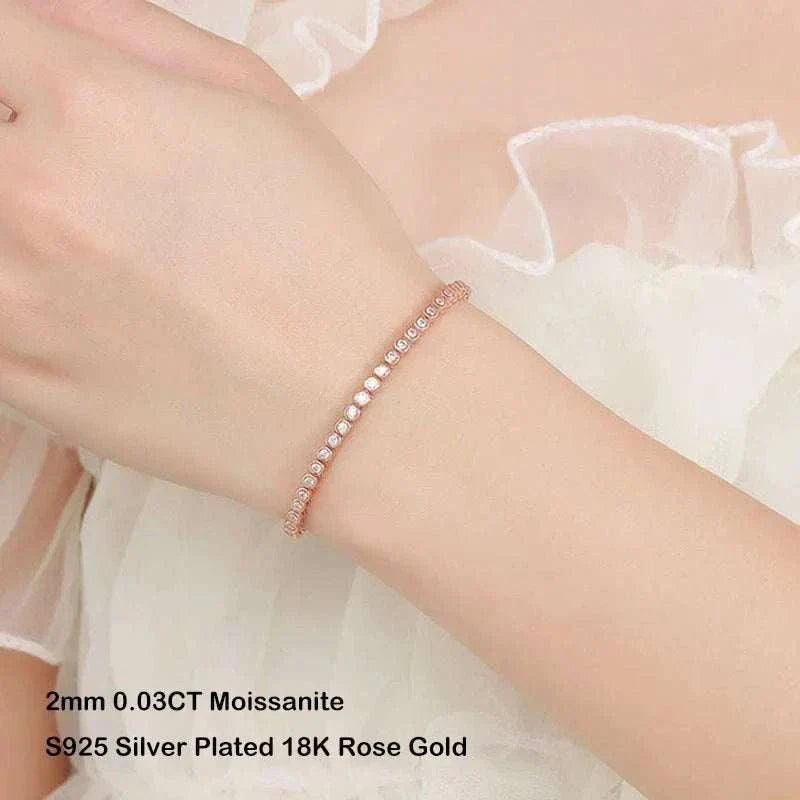 Women Party Fine Jewelry S925 Sterling Silver Diamond Bracelets