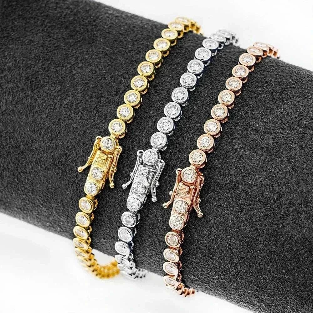 Women Party Fine Jewelry S925 Sterling Silver Diamond Bracelets