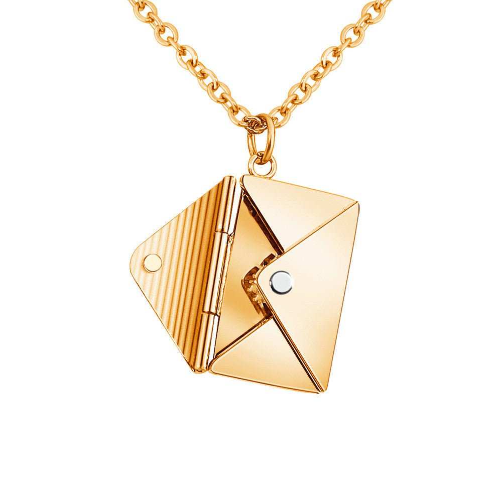 This elegant necklace is designed with an envelope and "LOVE" letter pendant, making it a perfect gift for loved ones. Made with high-quality materials, it is both d