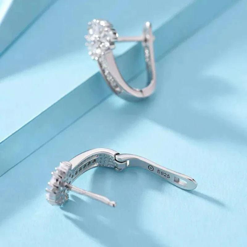 Zircon Crystal Flower Earrings