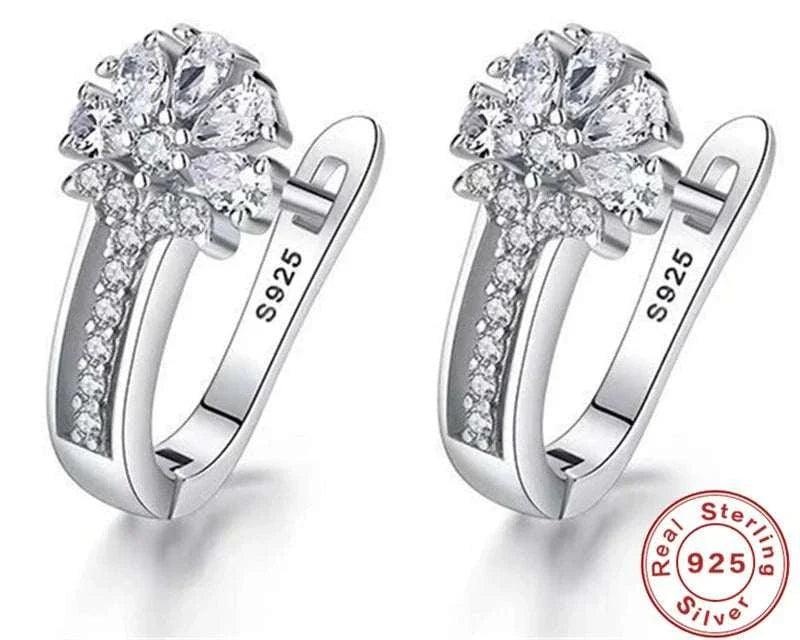Zircon Crystal Flower Earrings