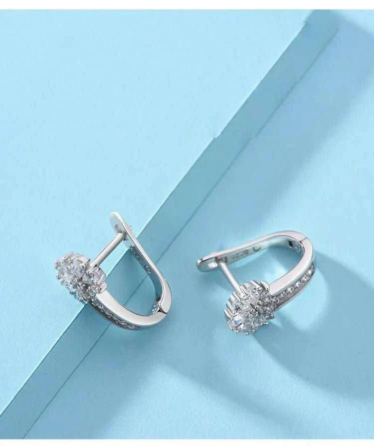 Zircon Crystal Flower Earrings
