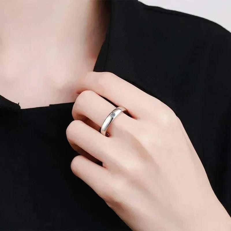 genuine moissanite platinum wedding rings