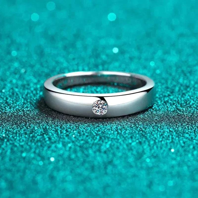 genuine moissanite platinum wedding rings