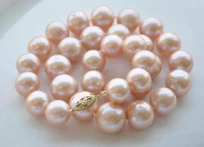 gorgeous pink akoya pearl necklace 11-12mm 14k clasp