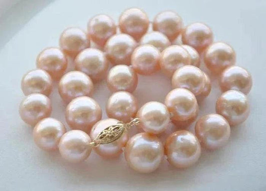 gorgeous pink akoya pearl necklace 11-12mm 14k clasp