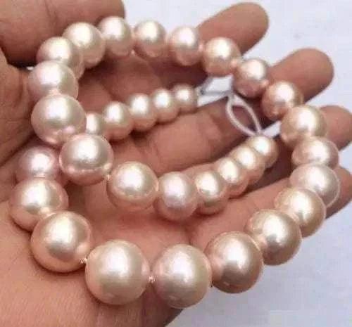 gorgeous pink akoya pearl necklace 11-12mm 14k clasp